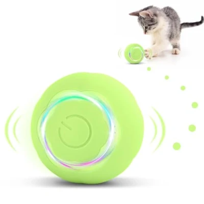 Immagine di KEWUZY Giocattolo Interattivo con Palla Automatica, Gatti in Casa Intelligente Rotolante 2 Modalità, Esercizio Rotante Automatico a 360 Gradi per gatto e cucciolo (Verde)