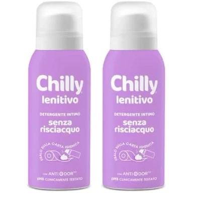 Immagine di Chilly Senza Risciacquo, Detergente Intimo Risciacquo Lenitivo, da usare sulla Carta Igienica, Sollievo piccoli fastidi, Formula in Mousse a pH5, Con Anti Odor, Clinicamente Testato 100ml