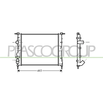 Immagine di PRASCO RN320R003 Radiatore motore Alluminio 430 378 23 Alette di raffreddamento montate meccanicamente RENAULT: CLIO 2, Kangoo I, I Express