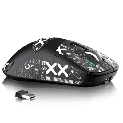 Immagine di ATTACK SHARK X3MAX 49g SUPERLIGHT Mouse with Tape, PixArt PAW3950 Gaming Sensor, BT/2.4G Wireless/Wired Mouse, 6 Adjustable DPI 42000, 200 Hrs Battery, Office Mice for Win11/Xbox/PS/Mac (Black)