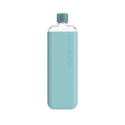 Immagine di memobottle Confezione sottile (Sea Mist) da 450 ml, con bottiglia, custodia in silicone e coperchio, elegante, piatta, per borse laptop, Tritan senza BPA, moderno, minimalista, ideale