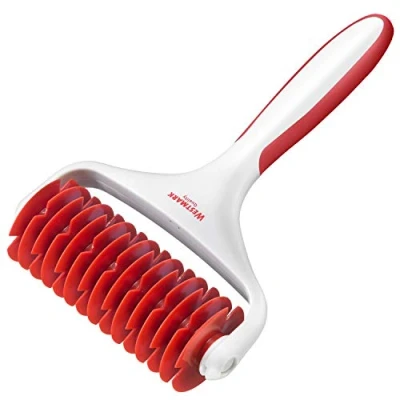 Immagine di Westmark Rullo taglia impasto a griglia, Lunghezza: 19,5 cm, Plastica, Bianco/Rosso, 32182270
