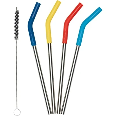 Immagine di KLEAN KANTEEN Set di 4 cannucce angolate in acciaio inox e silicone, multicolore