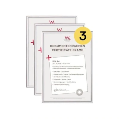 Immagine di walther design cornice argento 21 x 29,7 cm (DIN A4) confezione da 3, in plastica New Lifestyle KV130S3