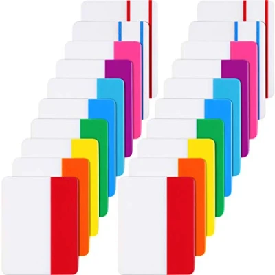 Immagine di 400 Pezzi Etichette 2 Pollici Index Tab Adesive, Bandiere di Scrivibili per Pagine o Indicatori Libri, Note Lettura, Classificare i File, 20 Set 10 Colori (Stile A, Pezzi)