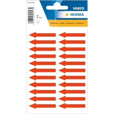 Immagine di HERMA Arrow Labels Luminous Red 38x7mm 88 PCS. Rosso Etichetta autoadesiva