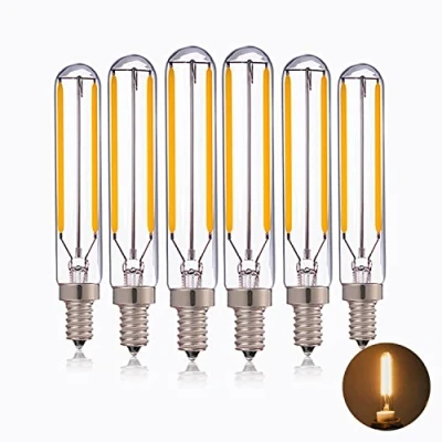 Immagine di Genixgreen Lampadina LED E14 2W T20/T6 Lampada a filamento sospensione lunga Edison 20w Sostituzione incandescente Calda bianca 2700K Lampadina,Non Dimmerabile,6 Pezzi