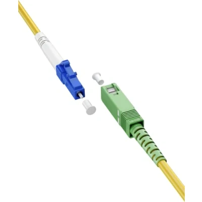 Immagine di Goobay 59645 Cavo in fibra ottica (FTTH) monomodale (OS2) Simplex/SC APC (8) maschio a SC maschio/cavo onda luminosa, 25 m