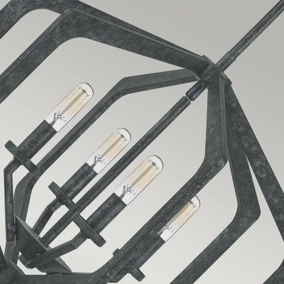 Immagine di QUOIZEL Lampada sospensione Vanguard nero anticato 4 luci