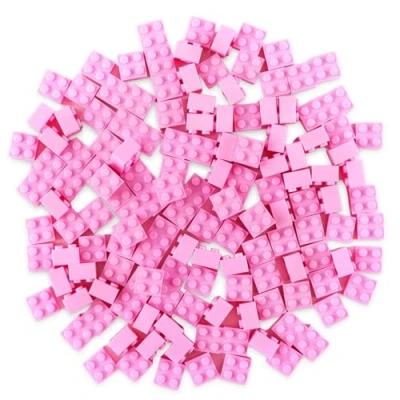 Immagine di Strictly Briks set mattoncini classici 100% compatibile con tutte le principali marche rosa 144 pezzi 2x2