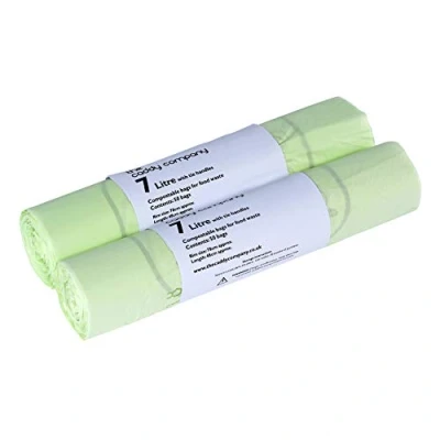 Immagine di The Caddy Company Borsa compostabili da 7 l con Manico per Cravatta, Litri, 100 Sacchetti, Verde, 21 x 10 5 cm, 2 unità