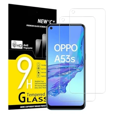 Immagine di NEW&#039;C 2 Pezzi, Vetro Temperato per Oppo A53 / A53s, Pellicola Prottetiva Anti Graffio, Impronte, Senza Bolle, Durezza 9H, 0,33mm Ultra Trasparente, Resistente