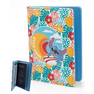 Immagine di Disney Lilo &amp; Stitch Porta passaporto da viaggio, con licenza ufficiale, multicolore, classico