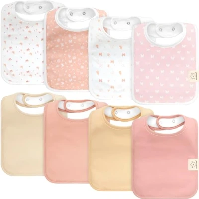Immagine di KeaBabies Confezione Da 8 Bavaglini Biologici Per Ragazzo, Ragazza Sbavanti Neonato, Neonata, Ragazze, Ragazzi, Maschietti, In Cotone