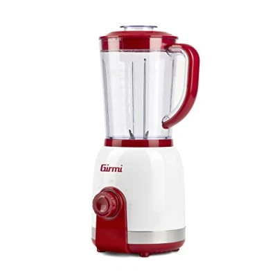 Immagine di Girmi FR27 Frullatore, 350 Watt, Capacità 1 Litro, 6 Lame Inox, 2 velocità, Funzione Pulse, Bianco/Rosso