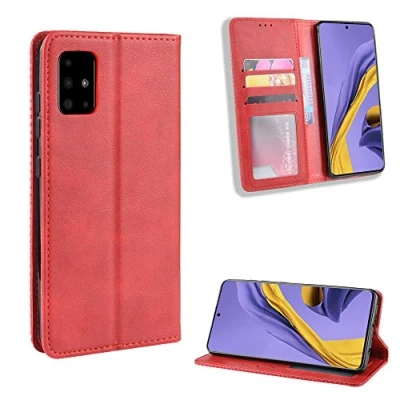 Immagine di Jielangxin Cover per Samsung Galaxy A51,Custodia in Pelle Custodia A51 SM A515F A515FN A515X A515F/DS A515F/DSM A515F/DSN A515F/DST Case Red