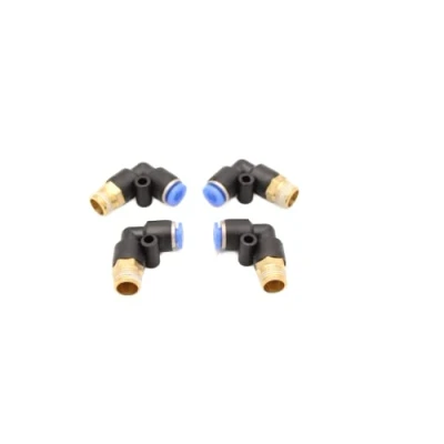 Immagine di Raccordo a innesto ad angolo pneumatico 90 1/8&quot; su 4 mm, connettori push in aria compressa (R mm)
