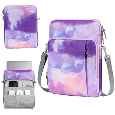 Immagine di TiMOVO Custodia per Laptop da 13,3 14&quot; Borsa a Tracolla Surface PRO 9/8/X, MacBook Air 2022 2018, Galaxy Tab S9+ 12,4&quot;, 9/8, Viola