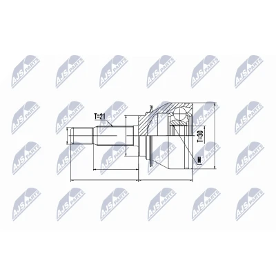 Immagine di NTY NPZ RE 045 Kit Giunto Omocinetico Assale anteriore Sx, Dx Gomma DACIA: Logan I MCV, Sandero