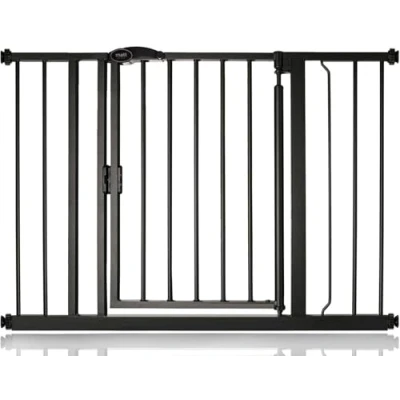 Immagine di Safetots Cancelletto per Scale a Chiusura Automatica Pressione, 103.8 cm 110.8 cm, Nero opaco, Bambini, Barriera di Sicurezza Bambini