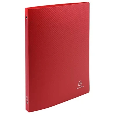 Immagine di Exacompta 51195SE Confezione da 5 Raccoglitori Opak Polipropilene Opaco 0.5 mm 4 Anelli Tondi 15 Dorso 20 F.to Esterno 25x32 cm per A4 Colore: Rosso