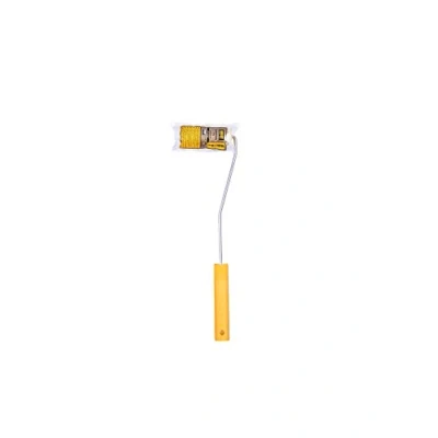 Immagine di HARDY WORKING TOOLS Rullo di Vernice Set, Pennello poliestere, Altezza del pelo 12mm, Lunghezza 10cm, Diametro 15mm, bianco giallo, A0180 520000