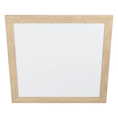 Immagine di EGLO Led Panel Piglionasso, con cornice decorativa in legno, lampada da soffitto legno marrone chiaro, luce cucina e ufficio, illuminazione bianco neutro, L x 64,5 cm