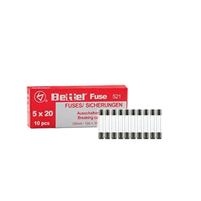 Immagine di 10x fusibile lento, 5 x 20 mm, 250 V, tipo521, fusibili da 0,25 A, 0,315 0,4 0,5 4 6,3 10 A