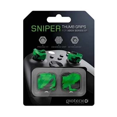 Immagine di Gioteck Tappi Pulsanti in Silicone Copertura Joystick Xbox Series X/ S Antiscivolo Per Controller Protezione Colore Verde e Nero Classics One