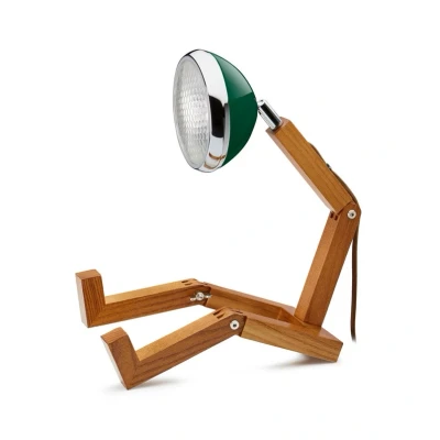 Immagine di Piffany Copenhagen Lampada da Tavolo Mr. Wattson 12 V, Chiltern Green, Metallo Cotone Legno Alluminio, Verde, L155 x P276 H180 400 mm