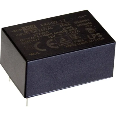 Immagine di Mean Well IRM 02 3.3S Alimentatore da circuito stampato AC / DC 3.3 V/DC 600 mA 2 W