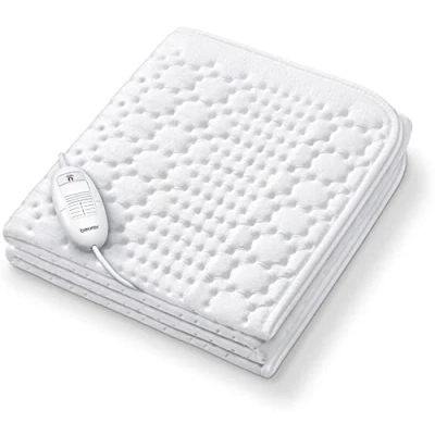 Immagine di Beurer TS 19 Coprimaterasso Termico, Scaldaletto Singolo, Dimensioni 130x75 cm, Bianco, 3 Livelli di Temperatura, Lavabile in Lavatrice a 30 e con Sistema Sicurezza Antisurriscaldamento
