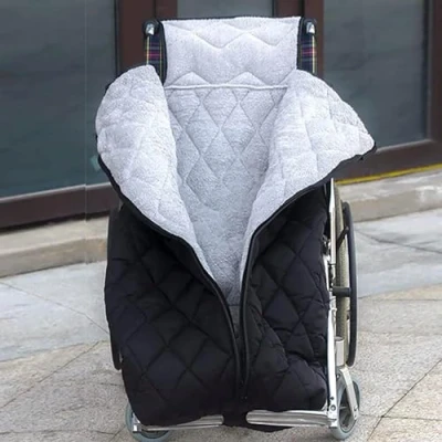 Immagine di PHOLK coperta invernale spessa per sedia a rotelle, antivento foderata in pile accogliente con cerniera gambe e parte inferiore del corpo, calda pazienti anziani disabili