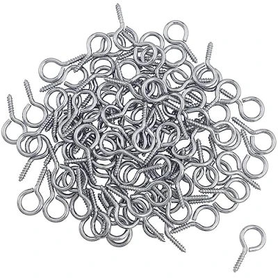 Immagine di Heuskay 200 viti per occhi piccole, 24 mm, occhielli a vite, ganci viti, ganci, autofilettanti la creazione di gioielli, fai da te, artigianato in legno