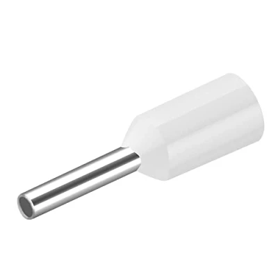 Immagine di Heschen Terminale per cavo, E0508, AWG22/0,5 mm², connettore a crimpare in rame, isolato vinile, bianco, confezione da 1000