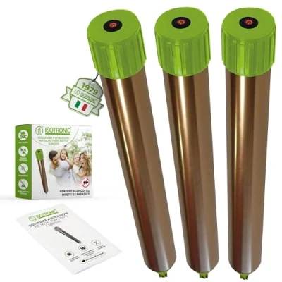 Immagine di Isotronic allontana talpe repellente mouse Rat ANT deterrente Vibrasonic confezione da 3 pile Vole serpente Repeller esterno ad alta frequenza