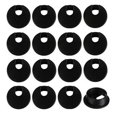 Immagine di SIYI XIU 16Pcs Passacavo Tondo Passacavi Scrivania in ABS Nero,35mm/1.38 Inch per Mobili,Ufficio,Scrivania del Computer