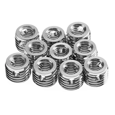 Immagine di Inserti filettati da 10 pezzi 307 Accessori per la riparazione di viti con inserto filettato autofilettante in acciaio inossidabile(Inner M6*1.0Outer M10*1.25)