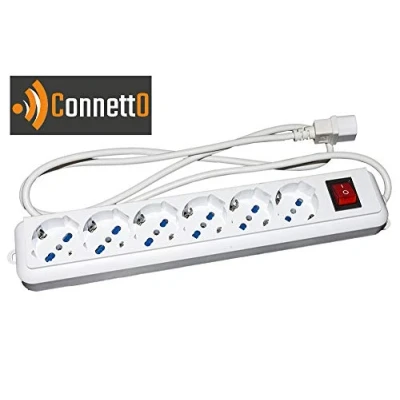 Immagine di Connetto MULTIPRESA per Gruppi di CONTINUITA&#039; con 6 Prese TRIPOLARI 10/16A Spina IEC C14