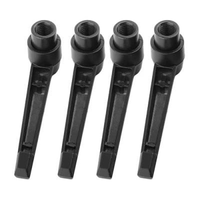 Immagine di Manopole della macchina di fissaggio Regolabile in acciaio inossidabile M4 / 5/6/8/10/12 filetto femmina nero (4 pezzi)(M8 63mm)