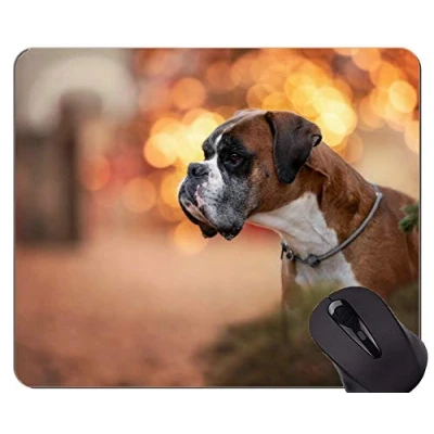 Immagine di YENDOSTEEN Tappetini Mouse Mouse, Cane Boxer defocused Bordi cuciti