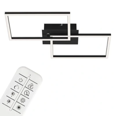 Immagine di BRILONER Lampada LED, Lampadario plafoniera led soffitto dimmerabile, incl. telecomando, regolazione della temperatura di colore, funzione luce notturna e timer, nero, 500x388x78mm