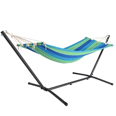 Immagine di Detex Amaca con Supporto Portata 150kg Amache Giardino Spiaggia Campeggio Balcone Terrazzo Verde