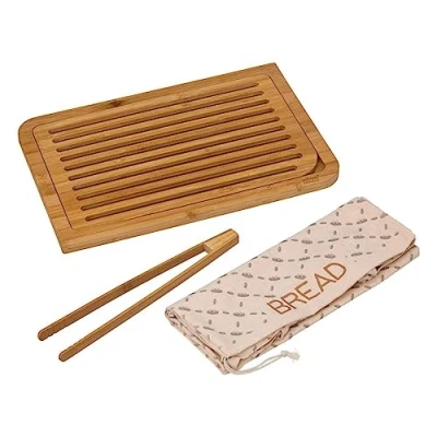 Immagine di 5five tagliere per pane con accessori in bambù 40x27cm