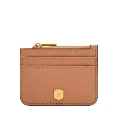 Immagine di Fossil Lennox Portafoglio in pelle o poliestere per donna, 10.16 cm L x 0.38 W 7.62 H, Marrone Beige