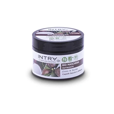 Immagine di INTRÀ Cocco &amp; Karité Maschera Capelli Nutriente Bio Vegan 250 ml, Neutro