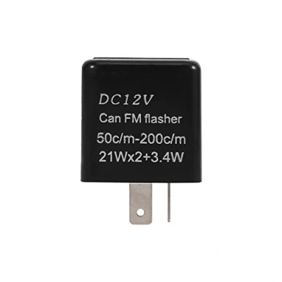 Immagine di Relè Lampeggiante, Fydun 2 Pin 12V Universale Indicatore di Direzione per Auto Moto Velocità Regolabile Lampeggiante Elettronico a LED Risolvi il Problema del Super Flash e Nessun Flash(Nero)