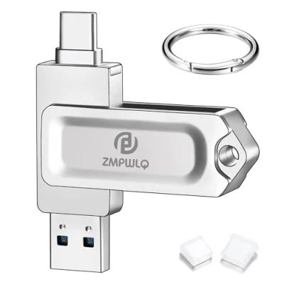 Immagine di PL ZMPWLQ iPhone 15 Chiavetta USB tipo C 128GB Pendrive 3.0 OTG Memory Stick 2 in 1 Metallo Flash Drive Pennetta Backup con un Solo Clic per 15/iPad/Smartphone Android/PC/Mac