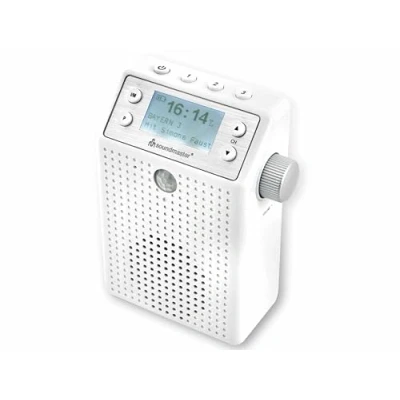Immagine di Soundmaster DAB60WE Radio Da Doccia, Piscina, Portatile con DAB+/FM RDS, Cassa Bluetooth 20 Stazioni Preimpostate, Funzione Vivavoce, Rilevatore di Movimento