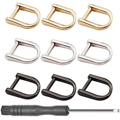 Immagine di 9 Pezzi Anello a D, Anelli D in lega di zinco, Ring cinghie con Fibbia vite, Fibbie per Borse Metallo, Vite e Cacciavite, Borse, Portamonete, Zaini, Portachiavi